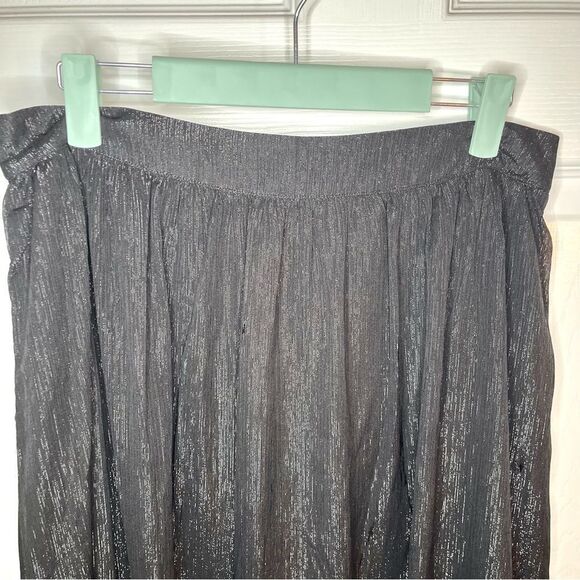 Modcloth Shimmering Rainfall Metallic Midi Skirt Tier Aline Black AU 12 US 8 NWT - Picture 5 of 12